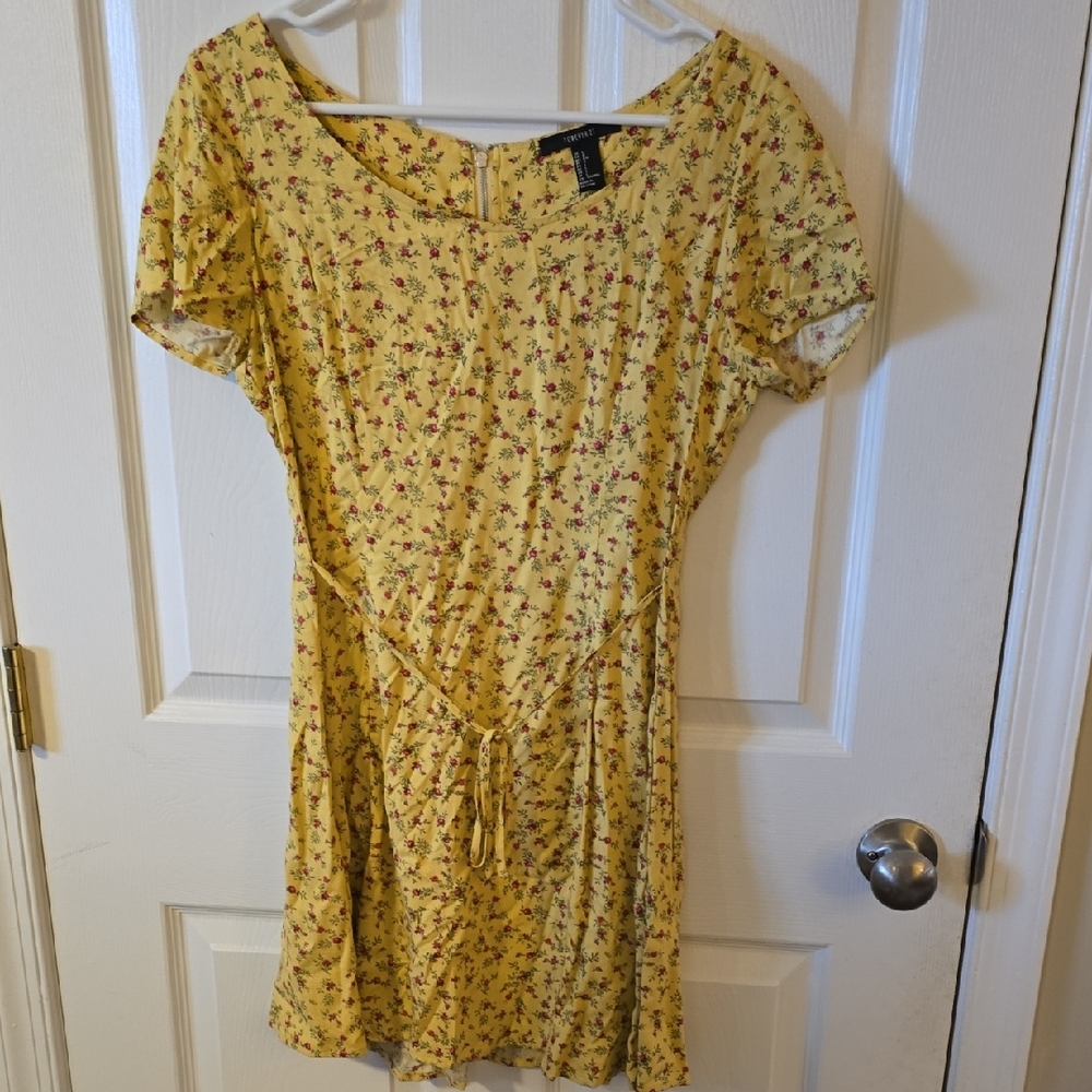 Forever 21 Yellow Floral Mini Dress